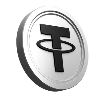 Tether USDT-symbool in het vertrouwensgedeelte van de handelsgemeenschap